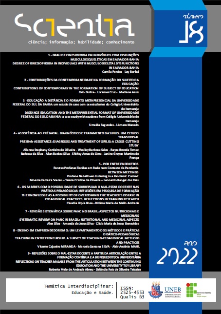 					Ver Vol. 7 Núm. 1 (2022): Revista Scientia, Salvador, v. 7, n. 1, jan./abr. 2022
				