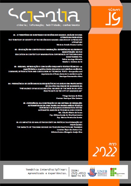					Afficher Vol. 7 No. 2 (2022): Revista Scientia, Salvador, v. 7, n. 2, maio/ago. 2022
				